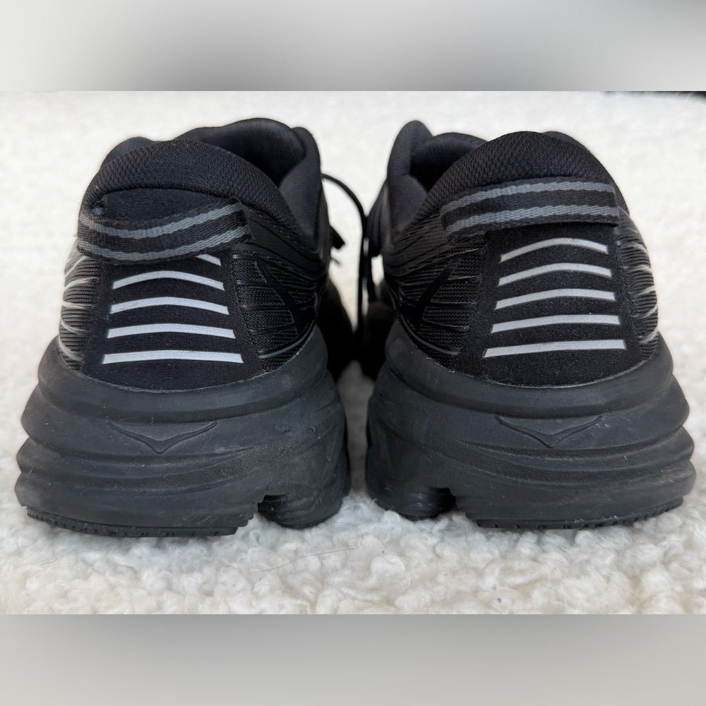 Hoka One One Bondi 7 Running Shoes Black Mens 8 2E Wide Athletic Trainer - Picture 3 of 7